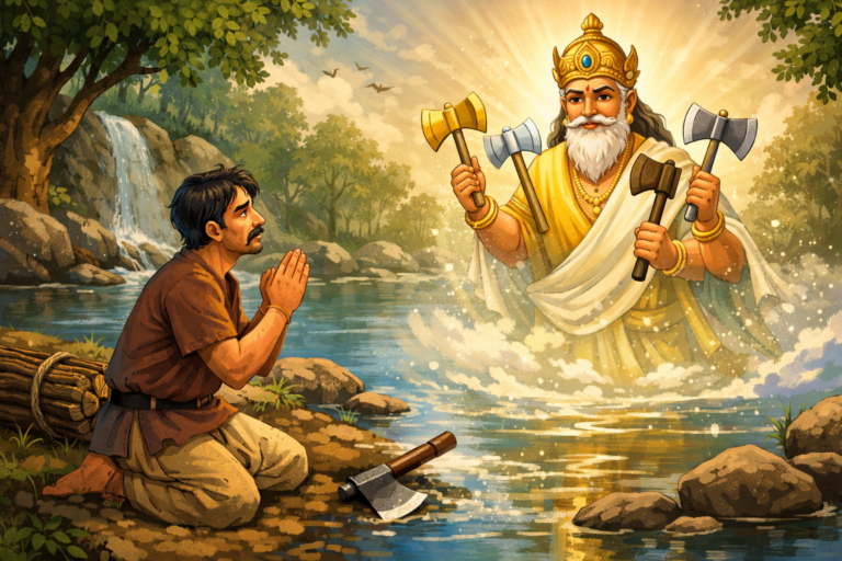 ईमानदार लकड़हारा कहानी